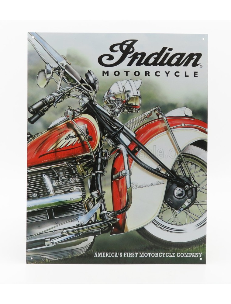 ACCESSORIES - METAL PLATE - INDIAN AMERICA'S PIONEER - GREY RED BLUE