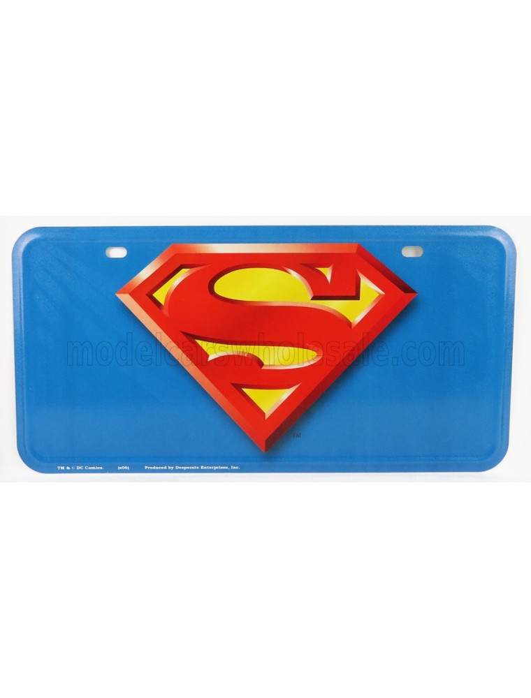 ACCESSORIES - FUNNY METAL PLATE - SUPERMAN LOGO - BLUE RED