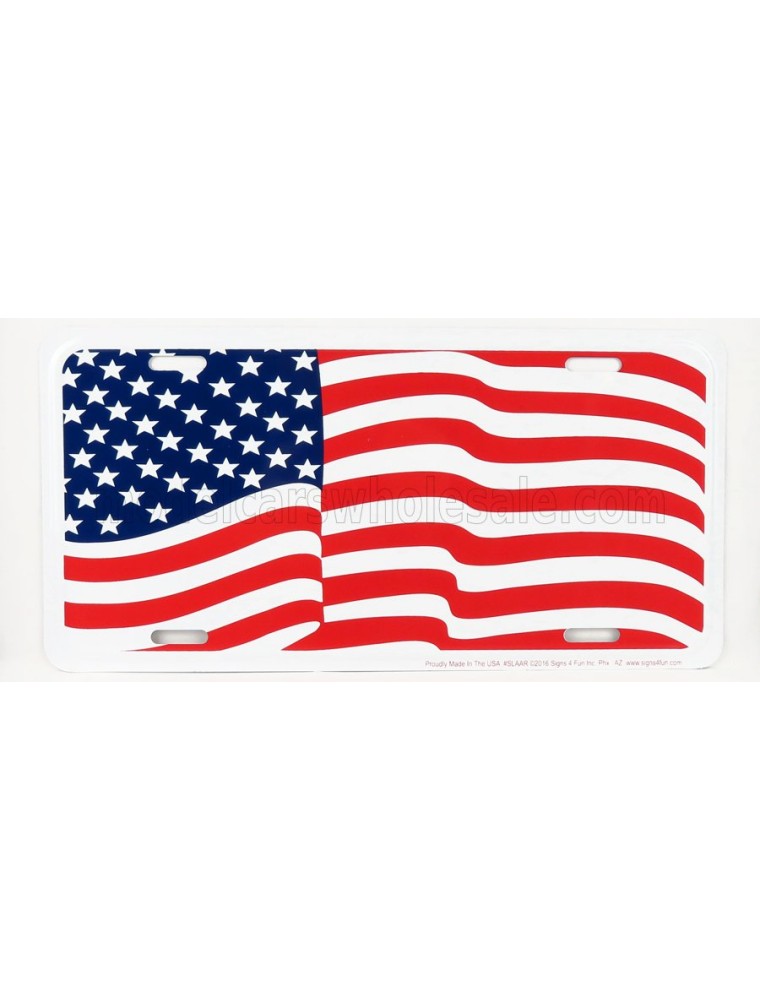 ACCESSORIES - FUNNY METAL PLATE - USA FLAG - RED WHITE BLUE