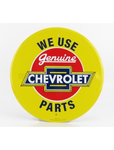 ACCESSORIES - METAL ROUND PLATE - CHEVROLET GENUINE PARTS - YELLOW RED