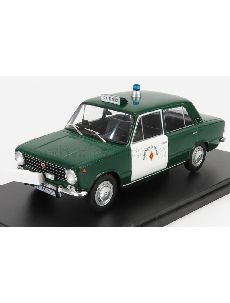 SEAT FIAT - 124D AGRUPACION DE TRAFICO POLICE 1973 - CON VETRINA - WITH SHOWCASE - GREEN WHITE