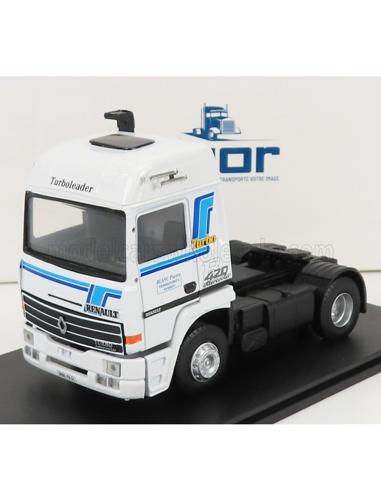 RENAULT - R420 TURBO INTERCOOLER TRACTOR TRUCK 2-ASSI BLANC PIERRE TRANSPORTS 1986 - WHITE