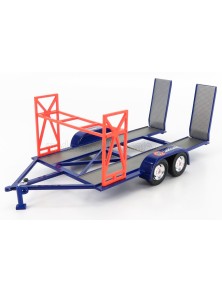 ACCESSORIES - CARRELLO TRASPORTO AUTO 2-ASSI - CAR TRANSPORTER TRAILER UNION 76 - BLUE ORANGE GREY