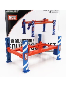 ACCESSORIES - NOS GARAGE SET OFFICINA - PONTE SOLLEVATORE AUTO - FOUR POST LIFT - ORANGE BLUE