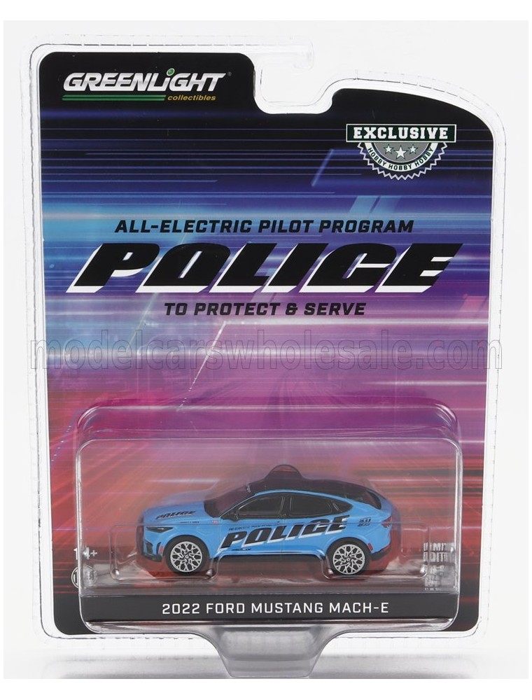 FORD USA - MUSTANG MACH-E POLICE 2022 - LIGHT BLUE BLACK