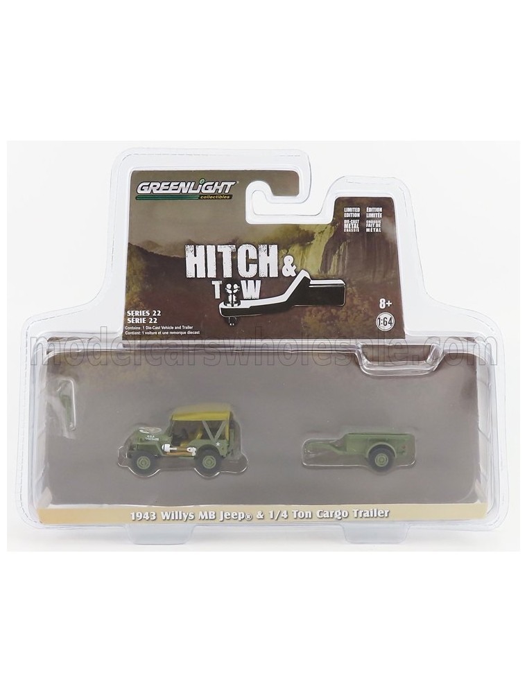 JEEP - WILLYS MB WITH 1/4 TON CARGO TRAILER 1943 - MILITARY GREEN