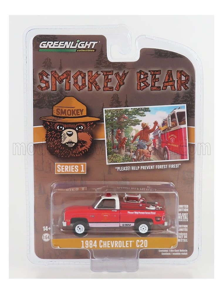 CHEVROLET - C-20 PICK-UP FIRE ENGINE 1984 - SMOKEY BEAR - RED WHITE