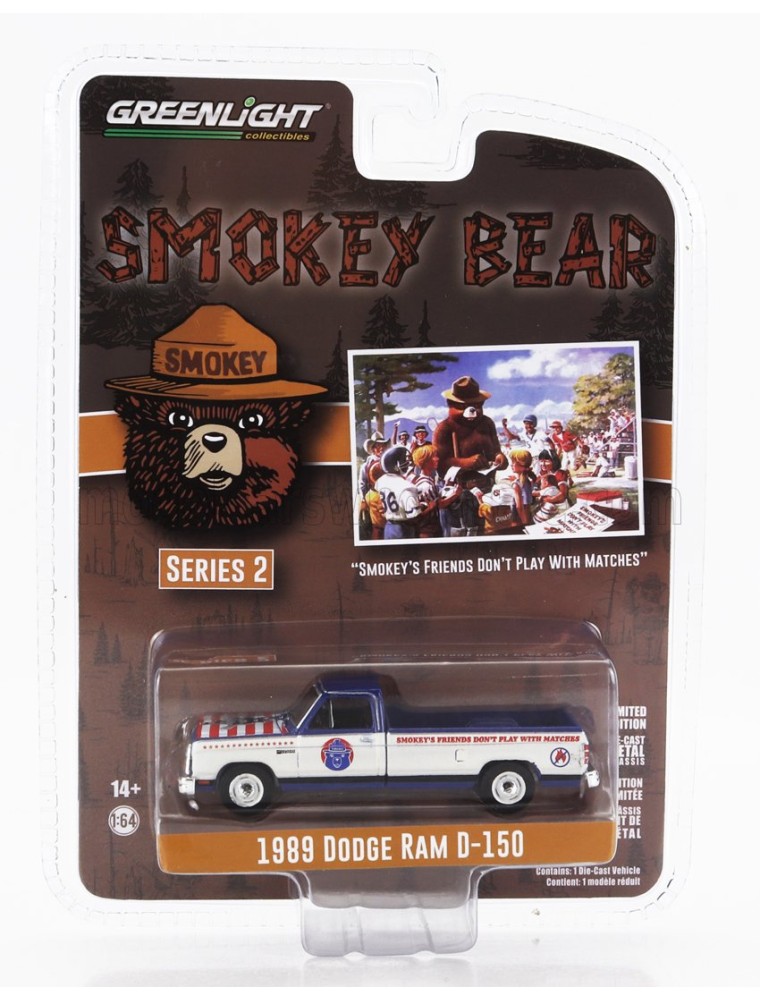 DODGE - RAM D-150 PICK-UP 1989 - SMOKEY BEAR - WHITE BLUE