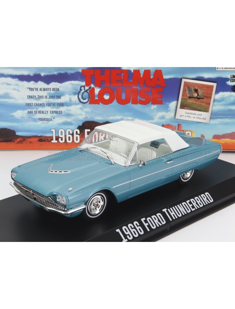 FORD USA - THUNDERBIRD CABRIOLET CLOSED 1966 - THELMA & LOUISE - LIGHT BLUE MET WHITE