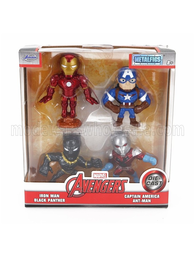 FIGURES - SET 4X AVENGERS - BLACK PANTHER - IRON MAN - ANT-MAN - CAPTAIN AMERICA - CM. 6.0 - VARIOUS