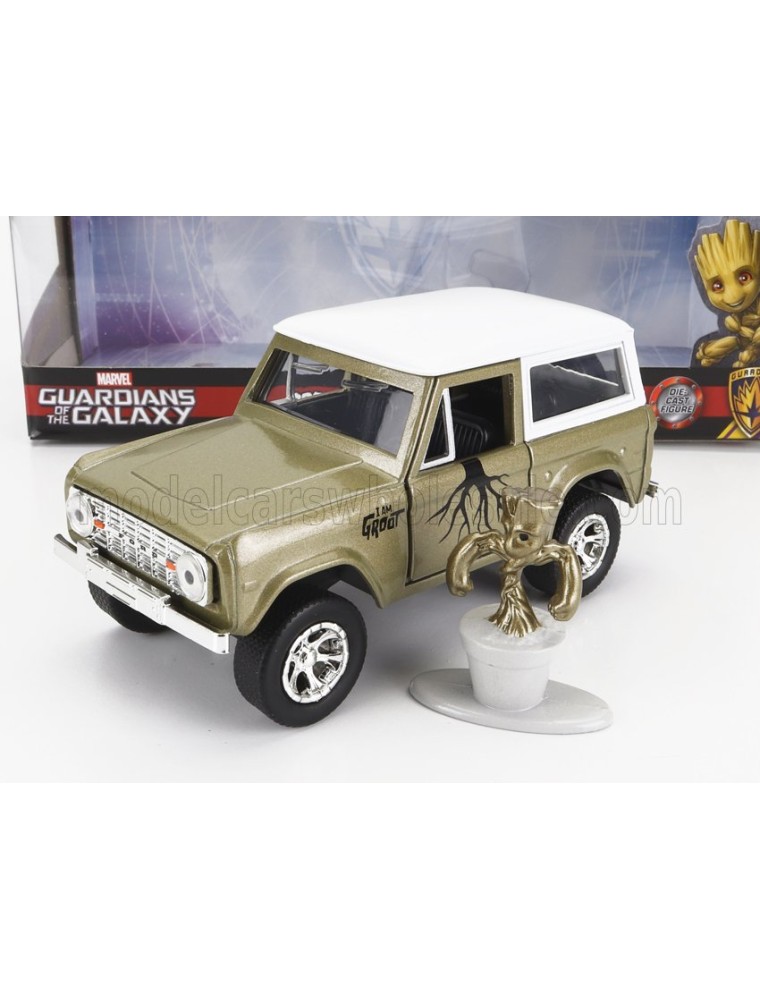 FORD USA - BRONCO WITH GROOT FIGURE MARVEL GUARDIANS OF THE GALAXY 1973 - GREEN WHITE