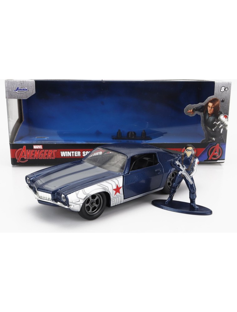 CHEVROLET - CAMARO COUPE 1973 WITH WINTER SOLDIER FIGURE - BLUE SILVER