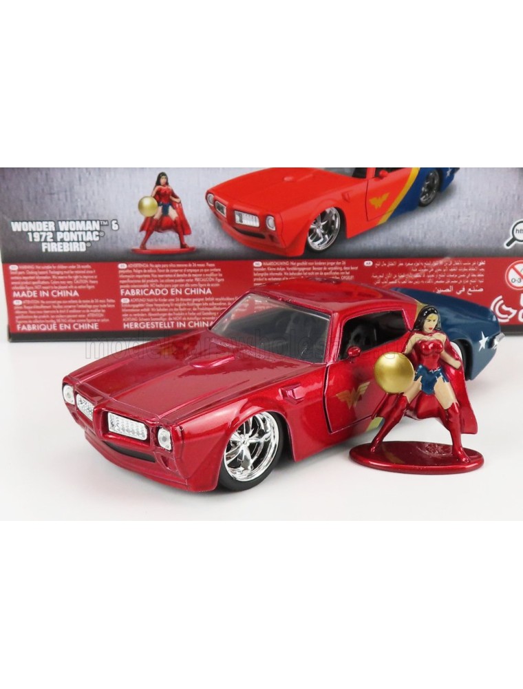 PONTIAC - FIREBIRD WITH WONDER WOMAN FIGURE 1972 - RED BLUE