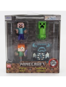 FIGURES - SET 4X MINECRAFT METAL NANO FIGURE VIDEOGAME - CM. 5.0 - VARIOUS