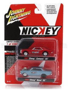 CHEVROLET - SET 2X CAMARO 1967 + NOVA 1964 - LIGHT BLUE RED