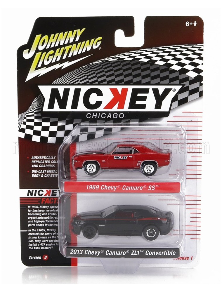 CHEVROLET - SET 2X CAMARO SS 1969 + ZL1 CABRIOLET CLOSED 2013 - BLACK RED