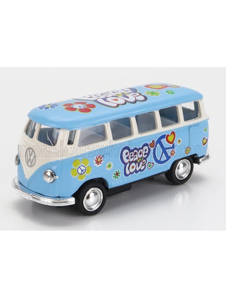 VOLKSWAGEN - T1 SAMBA MINIBUS FLOWER 1962 - WITHOUT BOX - LIGHT BLUE