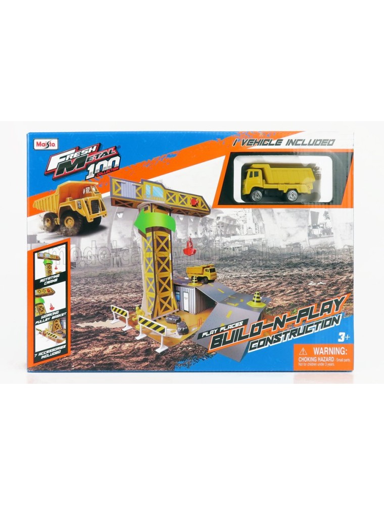 ACCESSORIES - DIORAMA - SET BUILD CONSTRUCTION WITH TRUCK - YELLOW GREY