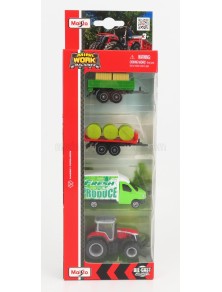 MASSEY FERGUSON - SET 4X 8S.265 TRACTOR 2020 - TRUCK - TRAILER - GREEN RED