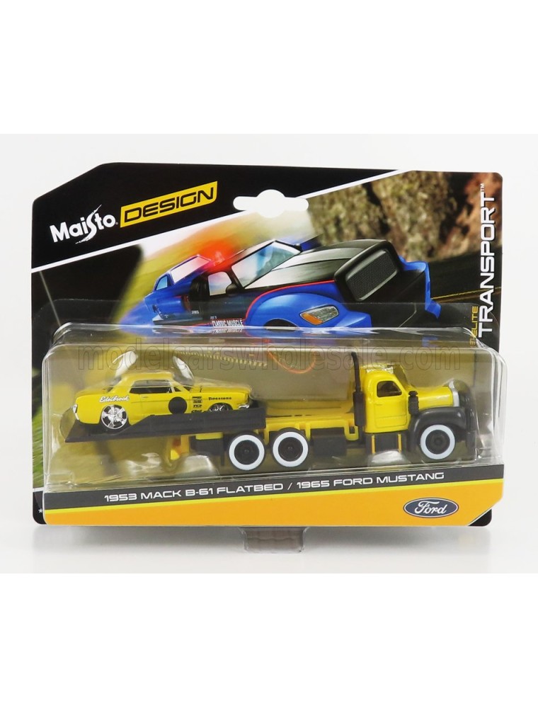 MACK - B-61 RAMP TRUCK WITH FORD USA MUSTANG 1965 - YELLOW