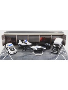 CHEVROLET - SET ASSORTMENT 5 CARS POLICE FORCE PIECES - WHITE BLACK