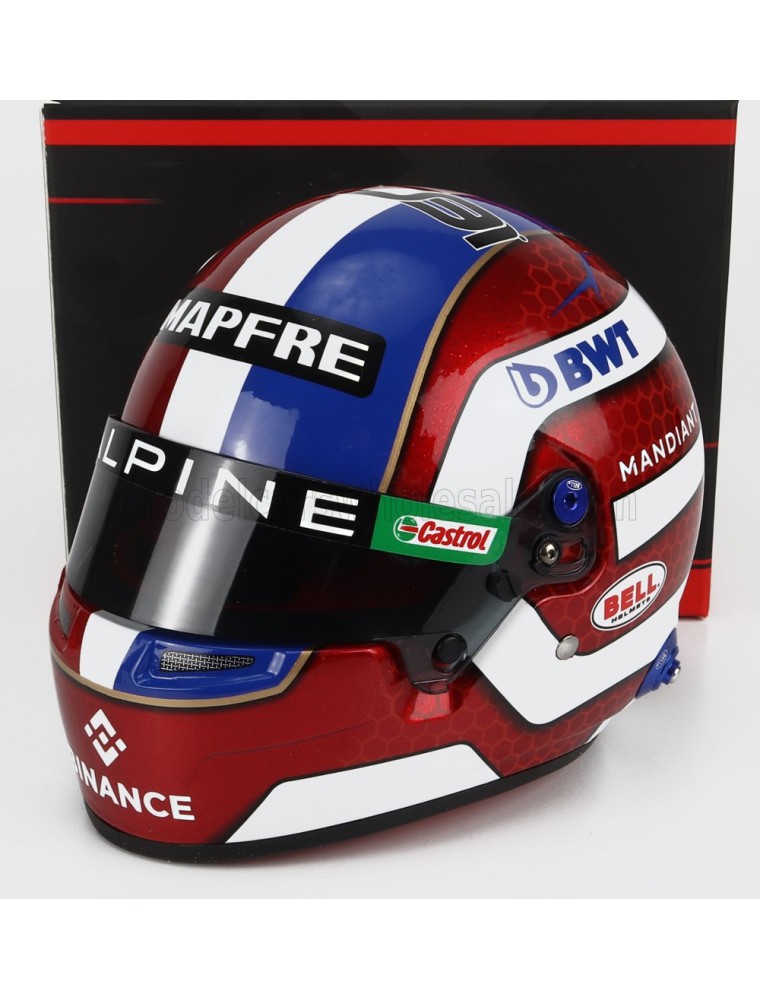 BELL HELMET - F1  CASCO HELMET RENAULT A522 TEAM ALPINE BWT N 31 SEASON 2022 ESTEBAN OCON - RED WHITE