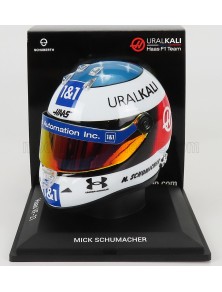 SCHUBERTH HELMET - F1 CASCO HELMET TEAM HAAS VF-21 BELGIAN GP SPA 2021 MICK SCHUMACHER - WHITE BLUE RED YELLOW