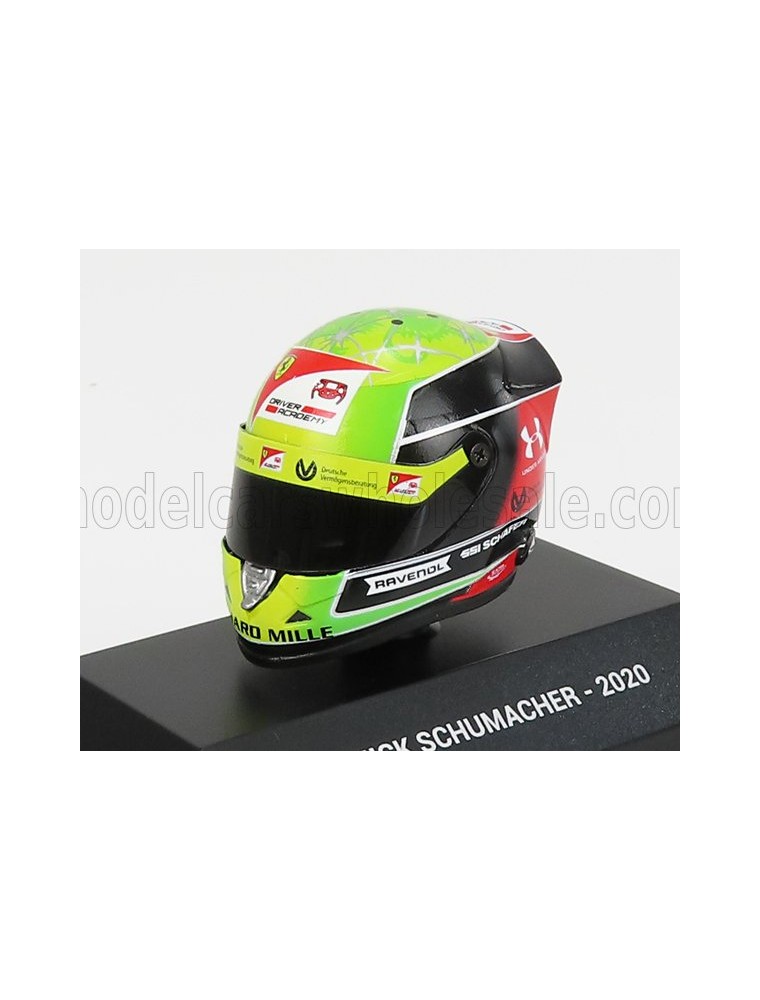 SCHUBERTH HELMET - F2 KEYRING HELMET DALLARA TEAM PREMA RACING N 20 SEASON MICK SCHUMACHER 2020 F2 WORLD CHAMPION - YELLOW GREEN