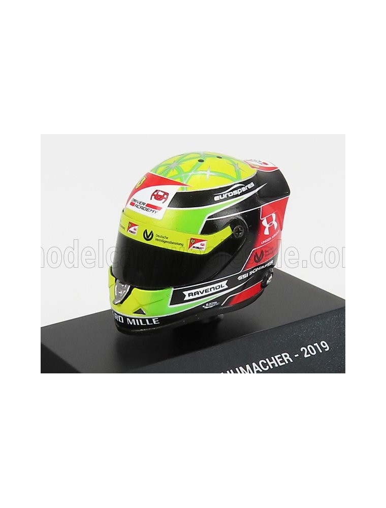 SCHUBERTH HELMET - F2 KEYRING HELMET DALLARA TEAM PREMA RACING N 9 SEASON MICK SCHUMACHER 2019 - YELLOW GREEN RED BLACK