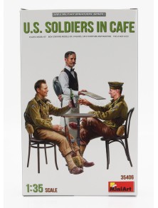 FIGURES - SOLDIER USA MILITARY IN CAFE 1944 - /