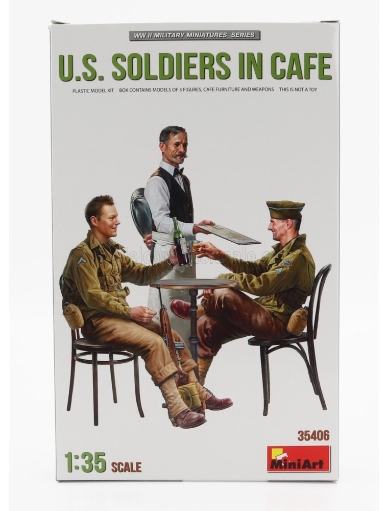 FIGURES - SOLDIER USA MILITARY IN CAFE 1944 - /