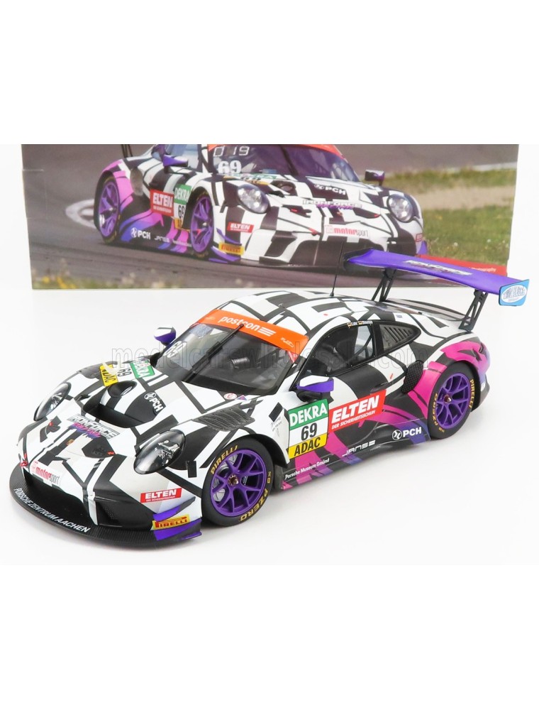 PORSCHE - 911 991 GT3 R TEAM IRON FORCE RACING N 69 GT MASTERS 2019 J.E.SLOOTEN - L.LUHR - WHITE BLACK PURPLE