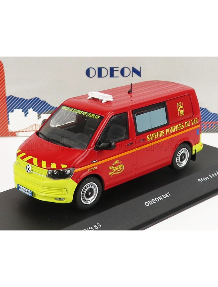 VOLKSWAGEN - T6 MINIBUS SAPEURS POMPIERS SDIS 83 2015 - RED YELLOW