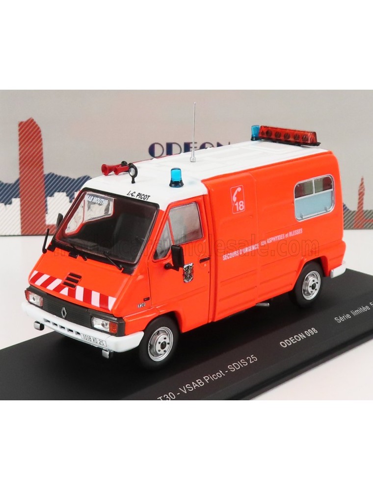 RENAULT - MASTER T30 VAN VSAB PICOT SDIS 25 SAPEURS POMPIERS 1981 - ORANGE FLUO WHITE