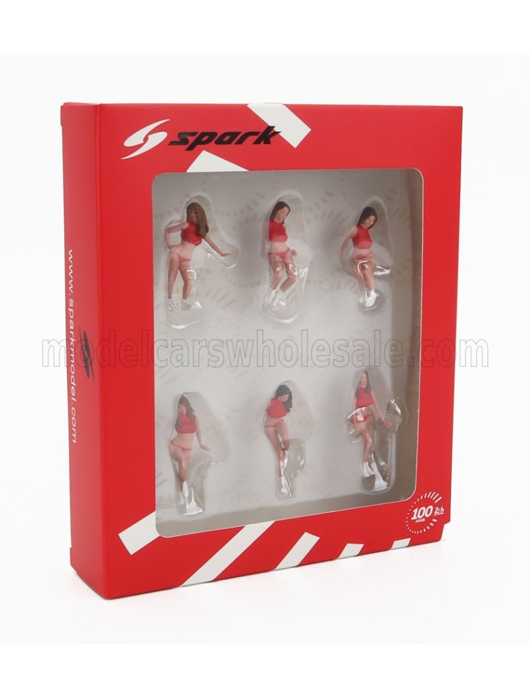 FIGURES - SET 6X GRID GIRLS 1990s - PINK RED