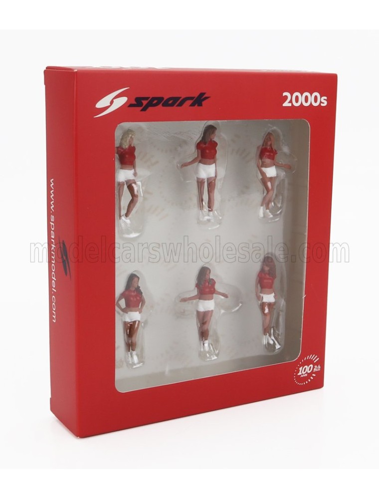 FIGURES - SET 6X GRID GIRLS 2000s - PINK RED WHITE