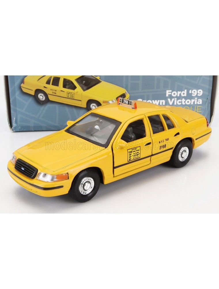 FORD USA - CROWN VICTORIA TAXI NEW YORK USA 1999 - DAMAGED CARD BOX - YELLOW