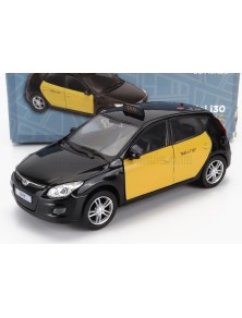 HYUNDAI - i30 TAXI BARCELLONA SPAIN 2007 - DAMAGED CARD BOX - BLACK YELLOW