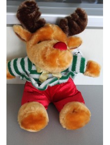 Renna Natale con vestiti peluche 40cm