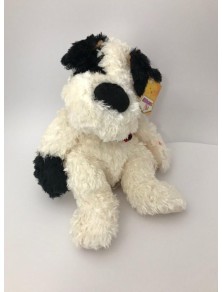 ALTHANS CLUB - Peluche Cane bianco e nero morbido 30cm