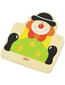 Trudi Sevi 82581 - Tesserina Clown in legno 8,5 cm Decorazione (Giocattolo)