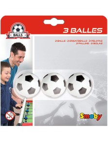 Tre Palline Calcetto in Plastica da 34 mm per Calciobalilla Smoby 7600140711