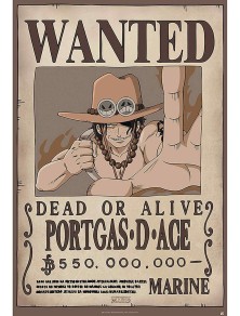 One Piece - Poster Ricercato "Wanted Portgas D. Ace" 91.5 x 61 cm AbyStyle