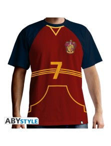 Harry Potter T-shirt "Maglietta Quidditch" Uomo Ss Rossa Premium Taglia L