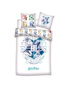 Harry Potter Copripiumino Bianco con Stemma Hogwarts Letto 240x220 cm Warner Bros.