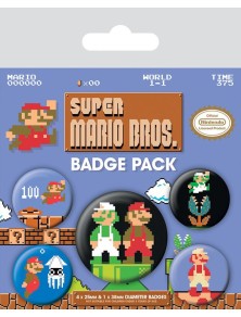 Super Mario Bros. Spilla Badges 5-pack Pyramid International