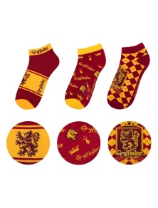 Harry Potter Ankle Calzini 3-pack Grifondoro taglia unica Cinereplicas