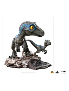 Jurassic World Dominion MiniCo Statua Blu e Beta 13 Cm Iron Studios