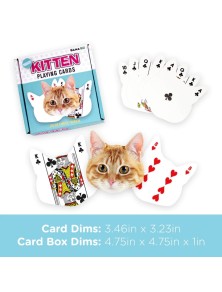 KITTEN SHAPED PLAYING CARDS CARTE DA GIOCO AQUARIUS ENT