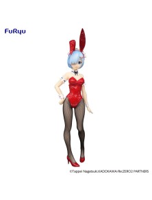 Re:zero Bicute Bunnies Pvc Statua Rem Red Color Ver. 29 Cm Furyu